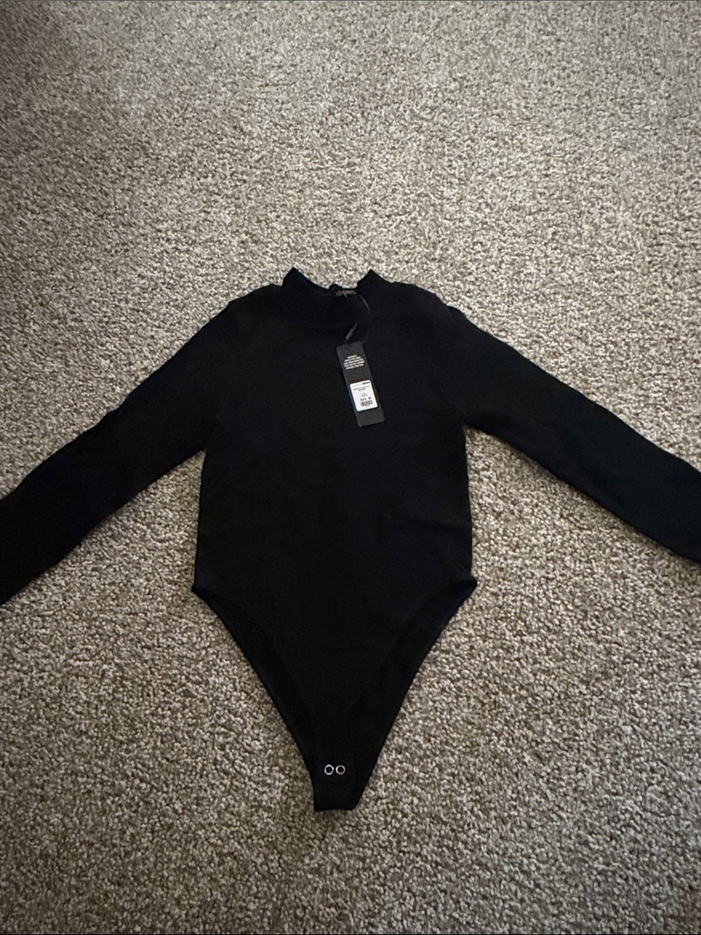 Fashion Nova Black Long-Sleeve Girls' One-Piece Bodysuit